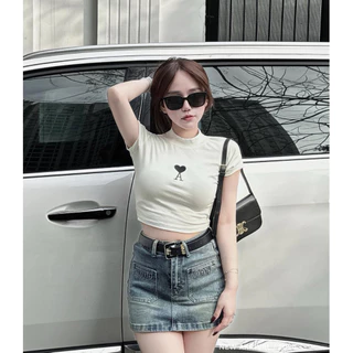 Áo thun croptop co giãn TiQi Jeans A-61