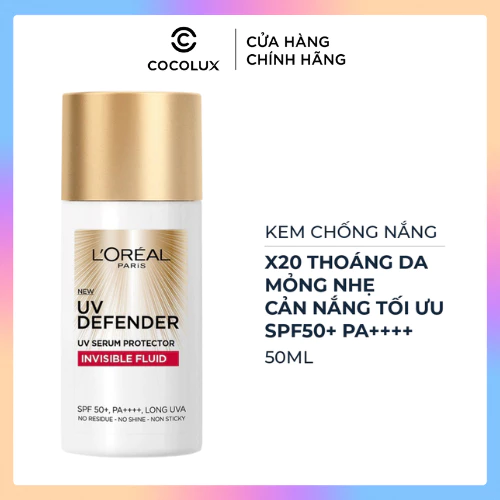 Kem Chống Nắng Loreal Paris UV Defender Serum Invisible Fluid Mỏng Nhẹ 50ml