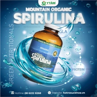 Tảo xoắn Mountain Organic Spirulina Green Nutritionals Úc hỗ trợ tăng cưỡng dinh dưỡng