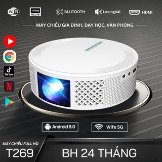 Máy Chiếu Mini T269 Full HD Kết Nối Xem Youtube, NetFlix, Tiktok Trực Tiếp, Kết Nối Điện Thoại, Máy Tính - Laptop