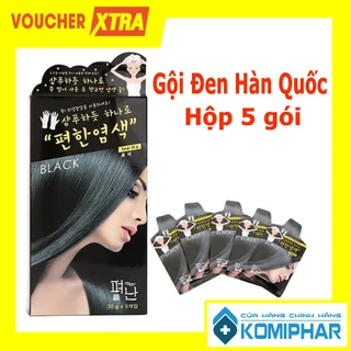 Gội Nhuộm Thảo Dược (Đen / Nâu Đen) Pyeonan Hàn Quốc | Hộp 5 Gói