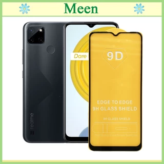 "Kính cường lực 9D Realme C21Y "  Full màn hình, Ảnh thực shop tự chụp, tặng kèm bộ giấy lau kính Meen