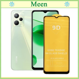 "Kính cường lực 9D Realme C35 "  Full màn hình, Ảnh thực shop tự chụp, tặng kèm bộ giấy lau kính Meen