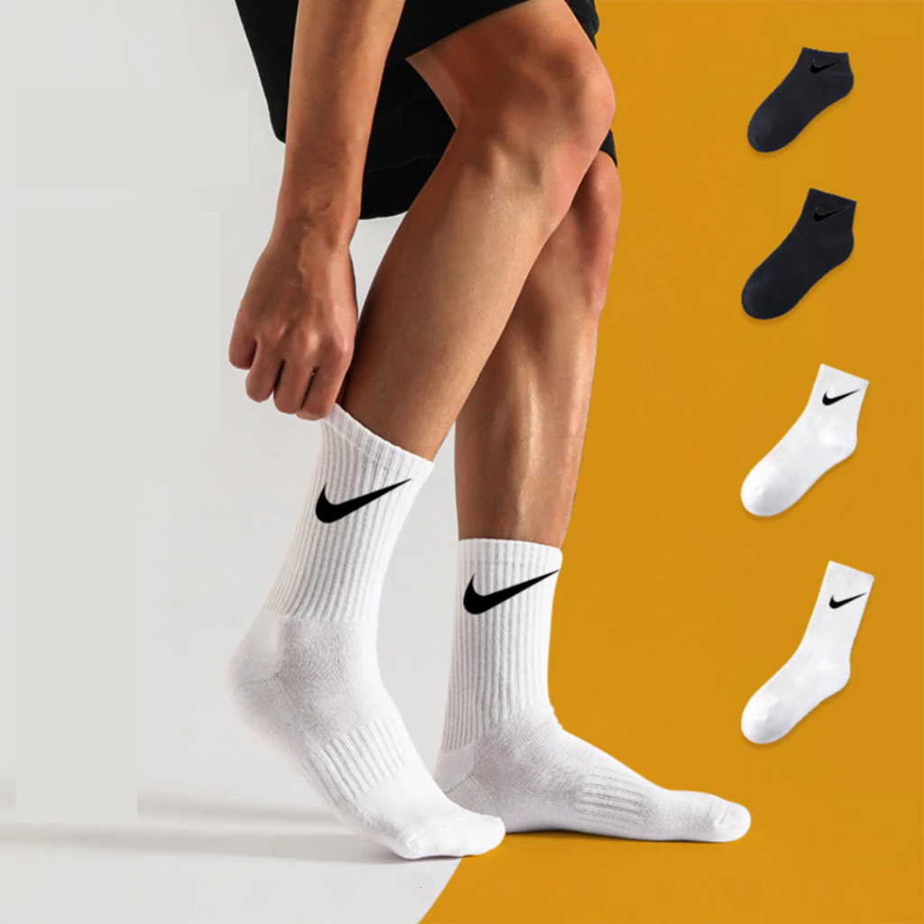 Tất vớ nike trắng đen cổ cao cổ lửng cổ ngắn nam nữ hàng dệt kim thời trang cao cấp