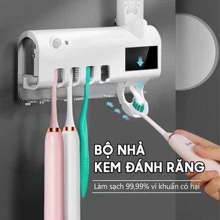 Bộ nhả kem đánh răng thông minh dán tường tiện lợi - K2004