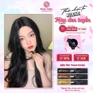 Thuốc nhuộm tóc màu ĐEN TUYỀN Molokai siêu dưỡng, nhuộm tóc an toàn tại nhà lên màu chuẩn  - Pretty Valley Hair