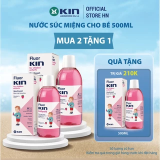 Bộ 2 Nước Súc Miệng Cho Bé Fluor Kin Infantil Hương Dâu 500ml x2