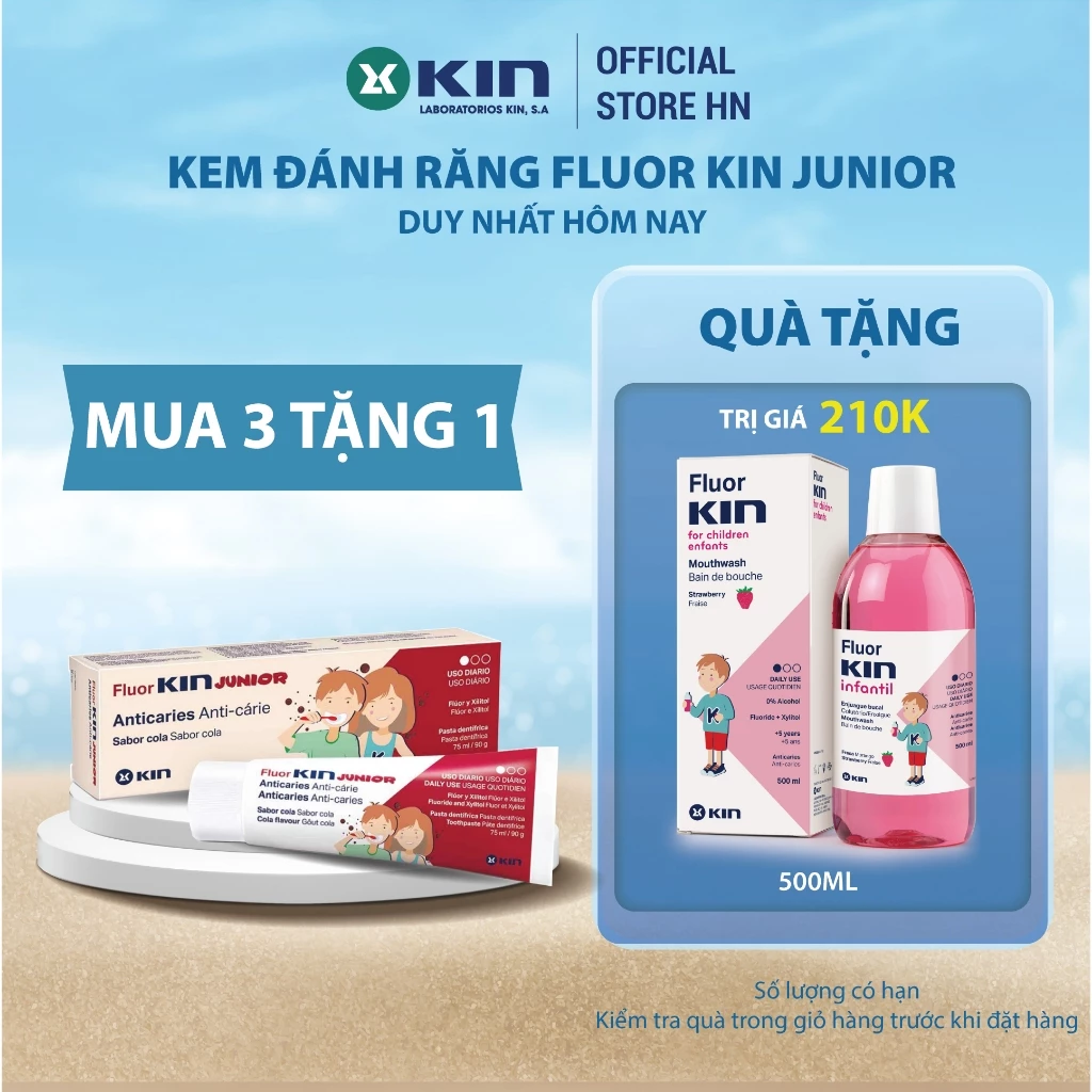 Kem Đánh Răng Fluor Kin Junior Hương Cola Cho Bé Từ 6-12 Tuổi 75ml