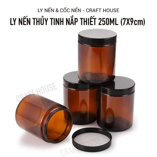 Ly Nến Thuỷ Tinh Nắp Thiết Trụ Tròn 250ml