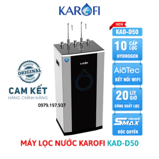 Máy Lọc Nước Nóng Lạnh Karofi KAD-D50 Thông Minh, Công Nghệ AioTec, Bảo Hành 3 Năm Tại Nhà, Màng Lọc Công Suất Cao 20L/H