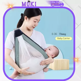 Địu em bé sơ sinh 4 tư thế, địu vải lưới cotton nằm cho bé sơ sinh 0-36 tháng tuổi mềm mại và thoáng mát shop Mokistore