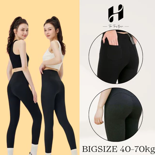 Quần Legging Nữ Dài Bigsize Cạp Cao Nâng Mông Có Túi Sau Tôn Dáng, Quần Thể Thao Tập Gym Nữ Co Giãn Thoải Mái H-Store