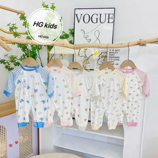 [Hoạ tiết ngẫu nhiên] BODY DÀI TAY HANNY (HG KIDS) cúc bấm tiện lợi chất petit co giãn thấm hút tốt cho bé yêu từ0-9M