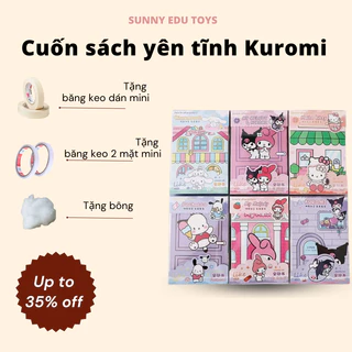 Đồ chơi cuốn sách yên tĩnh Sanrio Kuromi dành cho trẻ em bé trai bé gái, đồ chơi thủ công tự làm bằng tay không cần cắt