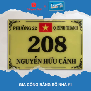 Bảng Số Nhà Mica Chắc Chắn Nhiều Kích Thước Viền Họa Tiết Đa Dạng Màu Sắc | Nhiên Lợi