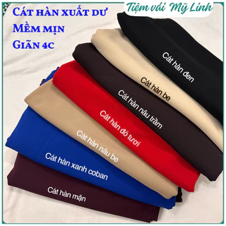 Vải cát hàn các màu mềm giãn 4c siêu mềm đẹp lên váy áo, quần,… khổ vải 1.6m - Tiệm vải Mỹ Linh