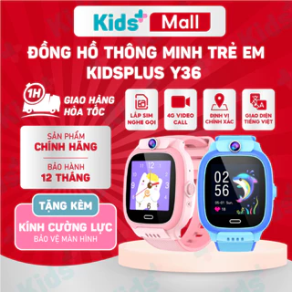 Đồng hồ thông minh trẻ em KidsPlus Y36 4G Video Call lắp sim nghe gọi hai chiều, định vị WIFI/LBS, nghe gọi Video