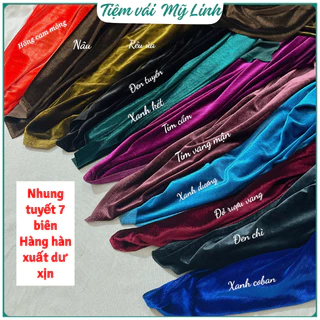 Vải nhung tuyết - nhung 7 biên hàng cao cấp siêu óng mượt mềm mịn giãn 4c - Tiệm vải Mỹ Linh