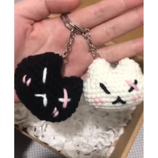 [Hàng sẵn ] Móc khoá thỏ Bunny len handmade(ảnh thật)