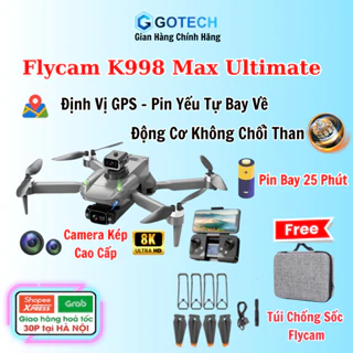 Máy Bay Flycam Mini K998 Max, Play Camera Kép 8k GPS Tự Bay Về, Cảm Biến Chống Va Chạm, Động Cơ Không Chổi Than Siêu Bền