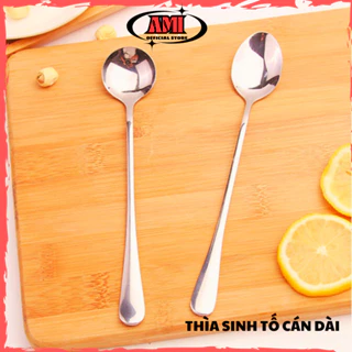 Thìa Inox Cán Dài Sang Trọng - Muỗng Pha Cafe, Trà, Sinh Tố - Thìa Ăn Soup, Thìa Nhỏ AMI