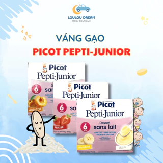 Váng gạo Picot Pepti-Junior Pháp dành cho bé dị ứng đạm bò từ 6 tháng tuổi 3 vị