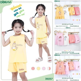 Dokma Bộ Ba Lỗ Sát Nách Cho Bé Gái Vải Cotton Organic Dễ Thương, Mát Mẻ Nhiều Mẫu Từ2-6Y Chính Hãng