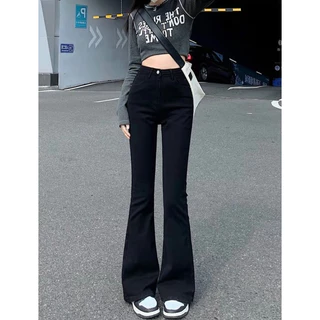 Quần Jeans nữ ống loe co giãn màu đen lên dáng siêu xinh