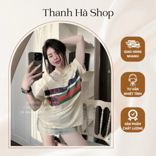 Áo Phông Form Rộng Freesize Phối Sọc Ngang Chất Cotton Mềm Mát | Thanh Hà Shop