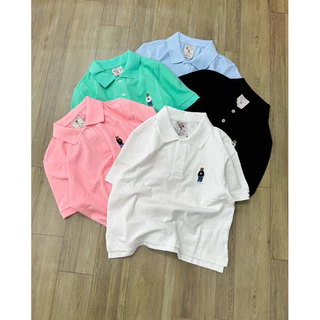 Áo thun nữ polo CROPTOP thêu logo gấu chất liệu vải thun cá sấu dày dặn nặng tay phong cách trẻ trung năng động