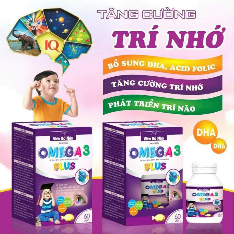 viên bổ não omega3 plus cho bé từ 6m(hộp 60v)