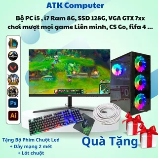 Bộ Máy Tính Case PC Chơi Game (H81,i34160, i5 4570, i7 4770 Ram 8G, SSD 128G, VGA GTX 7xx) BẢO HÀNH 2 NĂM - ATK Computer