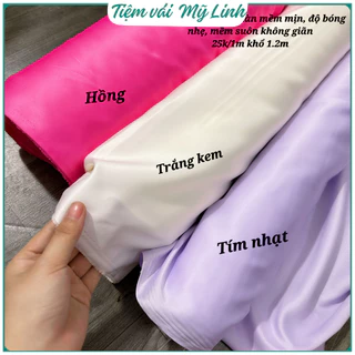 Vải phi lụa mặt tafta Hàn có động bóng nhẹ, mềm suôn, không giãn tạo phom nhẹ