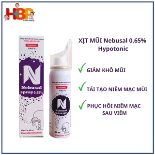 Xịt mũi nhược trương Nebusal Spray 0,65% Cấp ẩm Giảm khô mũi