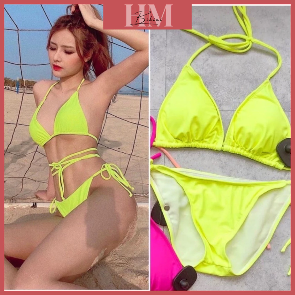 Bikini, đồ bơi nữ tam giác đơn giản dễ mặc nhiều màu