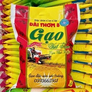 Gạo Đài Thơm 8 Cơm nấu mềm , dẻo, thơm nhẹ Bao 10kg