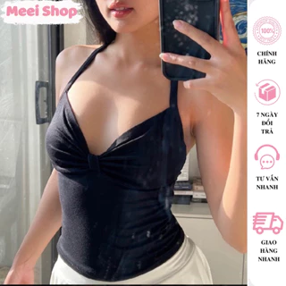 Áo yếm nữ kiểu nơ trước ngực (có mút) tôn V1 Meei Shop, Áo croptop kiểu nữ hở lưng ôm bodysexy phong cách gợi cảm -A410-