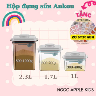 (TẶNG 20 STICKER) Hộp đựng sữa bột chống ẩm ANKOU Hộp trữ sữa Ankou Chính hãng hút chân không  1L 1,7L 2,3L