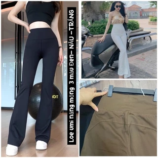 Quần Legging Ống Loe Chất UMI  nâng Mông Đủ 3 màu, Co Giãn Cạp siêu Cao