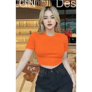 Áo thun croptop kiểu dáng basic chất thun dày dặn giành cho nữ