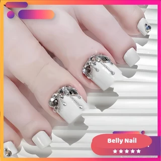 Bộ 24 móng chân giả đính đá nhiều mẫu Belly Nail Nail Box bộ 24 móng chân giả