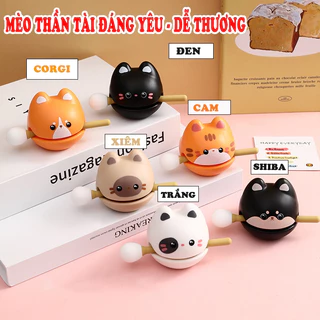 Gõ Mõ Mini Hình Mèo Thần Tài - Bộ Gõ Mõ Giải Nghiệp Đáng Yêu, Chó Shiba, Hổ, Cừu, Gấu Cho Người Mỏ Hỗn Tịnh Tâm