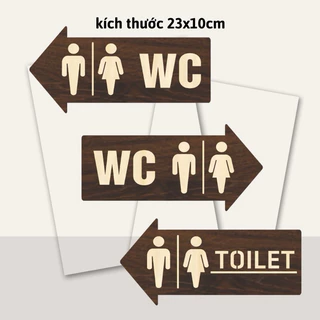 Bảng gỗ chỉ dẫn nhà vệ sinh Wc, biển Wc Toilet
