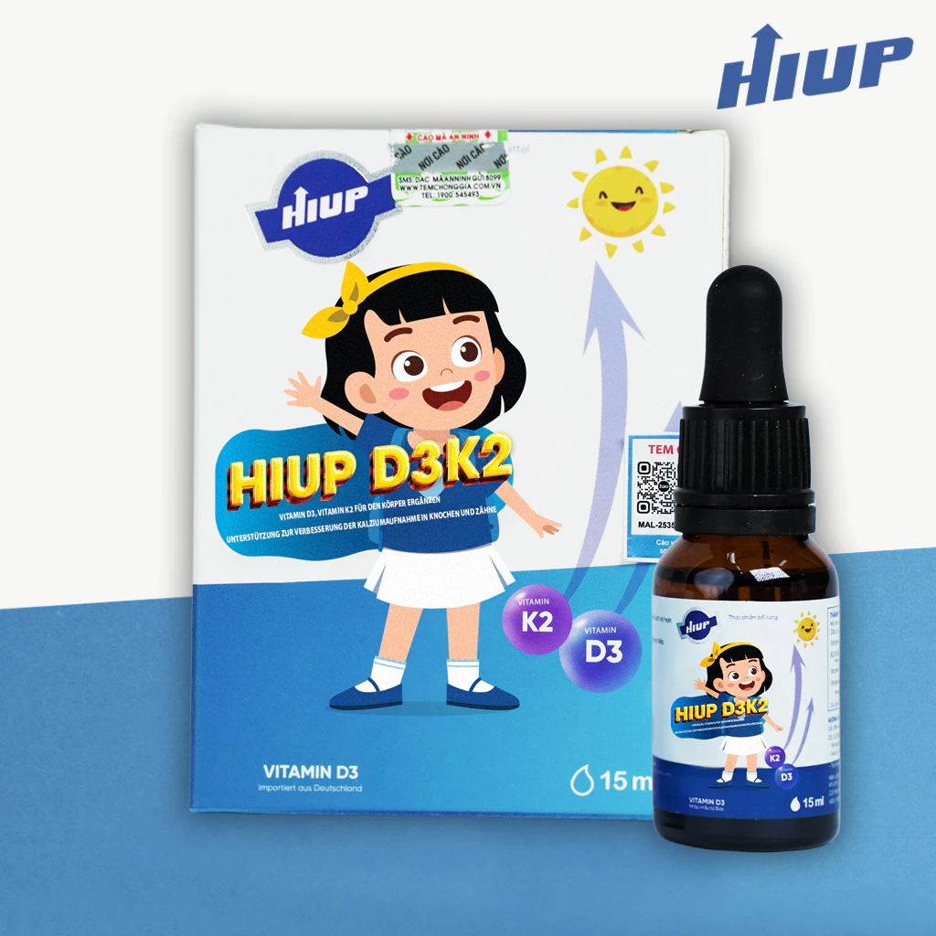 Vitamin HiupD3k2 15ml Bổ Sung Vitamin, DHA, Tăng Khả Năng Hấp Thụ Canxi cho trẻ