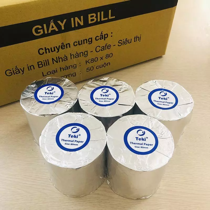 GIẤY IN BILL K80x80mm POS, TAXI, GIẤY IN NHIỆT, IN HÓA ĐƠN NHÀ HÀNG, CÀ PHÊ, TẠP HÓA, SIÊU THỊ