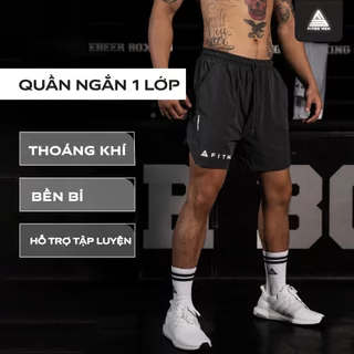 Quần đùi tập gym Fitme thể thao nam 1 lớp co giãn cao cấp, hỗ trợ boxing chạy bộ QN1L03