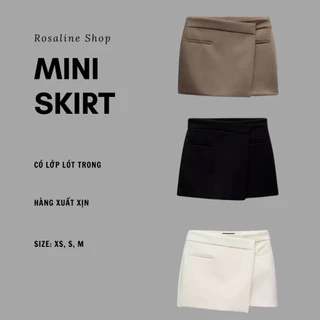 Quần đùi giả váy nữ thời trang du lịch hè, quần short ngắn nữ trắng đen Zara hàng xuất xịn dư tuồn Rosaline cao cấp