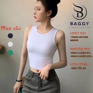 Áo thun ba lỗ kiểu ôm body vải cotton Borip co giãn tốt  tank top croptop nữ sát nách không tay BGG206