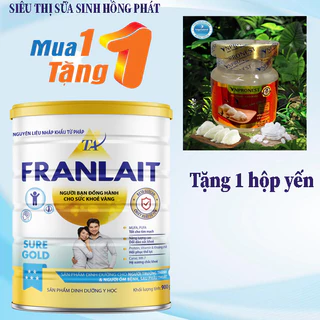 (tặng yến) Sữa Franlait Sure Gold Cung Cấp Dinh Dưỡng Tăng Cường Hệ Miễn Dịch Hồi Phục Cơ Thể Nhanh Chóng 900g