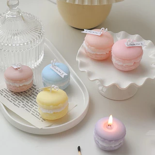 Nến macarons nhiều màu nến thơm sáp đậu nành tự nhiên MADE BY MINIGIFT